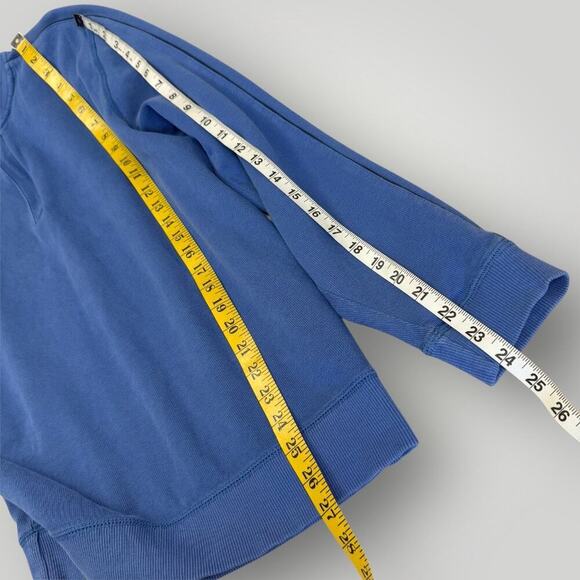 Roundtree & Yorke Long Sleeves 1/4 Zip Pullover Sweatshirt Cotton Size M Blue - Picture 10 of 11